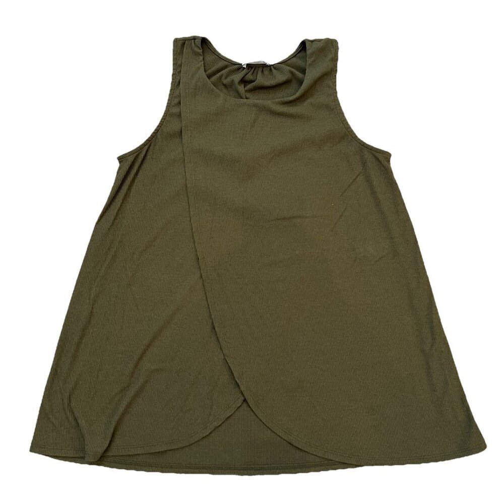 Gilli Women’s Maternity Sleeveless Nursing Top Size Large Olive Green Tank